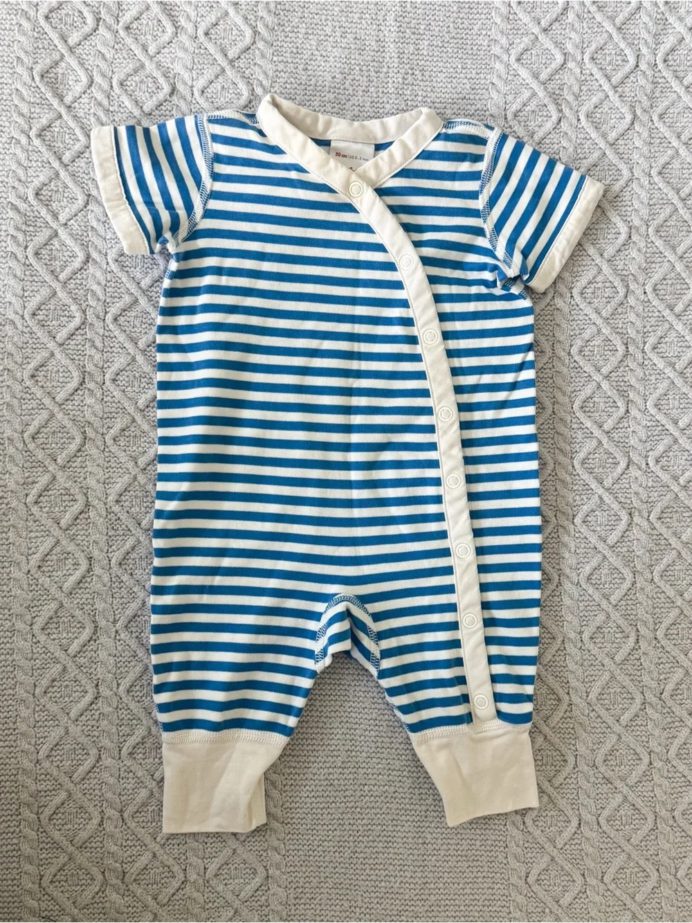 Hanna Andersson GAP H&M Blue Striped Baby One-Piece Romper Bundle 0-3M